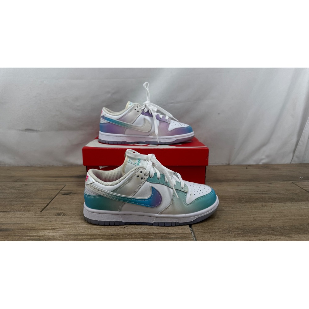 Nike Dunk Low White Multi-Color Ice Blue Gradient FJ7743-194 Womens 7